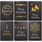 36-Pack Merry Christmas Greeting Cards Bulk Box Set - Winter Holiday Xmas Greeting Cards in 6 Black Designs with Gold Foil Accents, Envelopes Included, 4 x 6 Inches